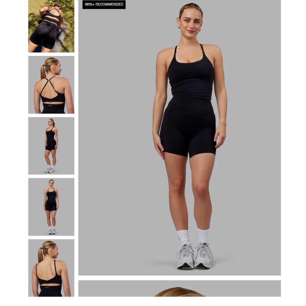LSKD Twist Performance Tank with Shelf Bra Black Women XS Zephyr Fabric NWT NEW - Picture 2 of 16